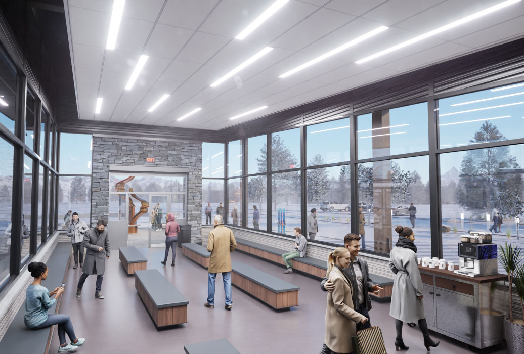Rendering of inside of Transit Center